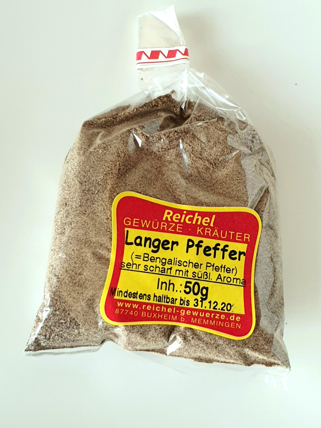 Langer Pfeffer (=Bengalischer Pfeffer) gemahlen